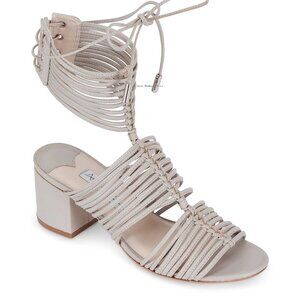 NEW Ashley Cole Inis Clay Grey Leather Strappy Goddess Sandal